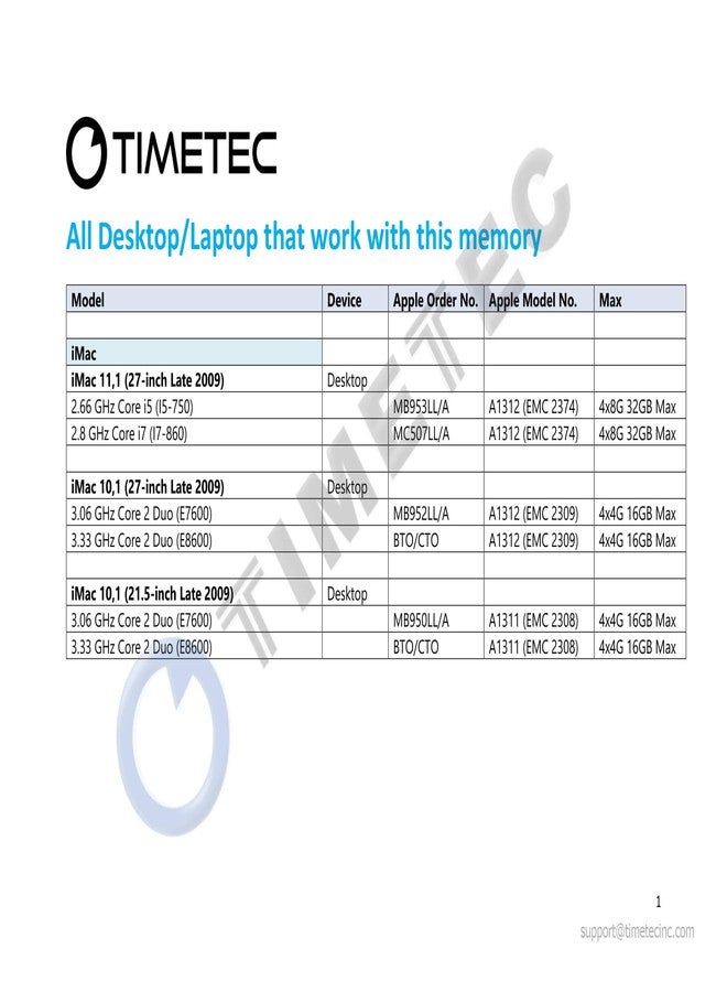 تايم تيك مجموعة ذاكرة Timetec سعة 16 جيجابايت (4 × 4 جيجابايت) متوافقة مع ذاكرة Apple DDR3 بتردد 1067 ميجاهرتز / 1066 ميجاهرتز PC3-8500 CL7 ثنائية الرتبة لأجهزة iMac (أواخر 2009، 21.5 بوصة / 27 بوصة) SODIMM، ترقية ذاكرة الوصول العشوائي (RAM) لأجهزة iMac 10,1 و iMac 11,1 - Image 4